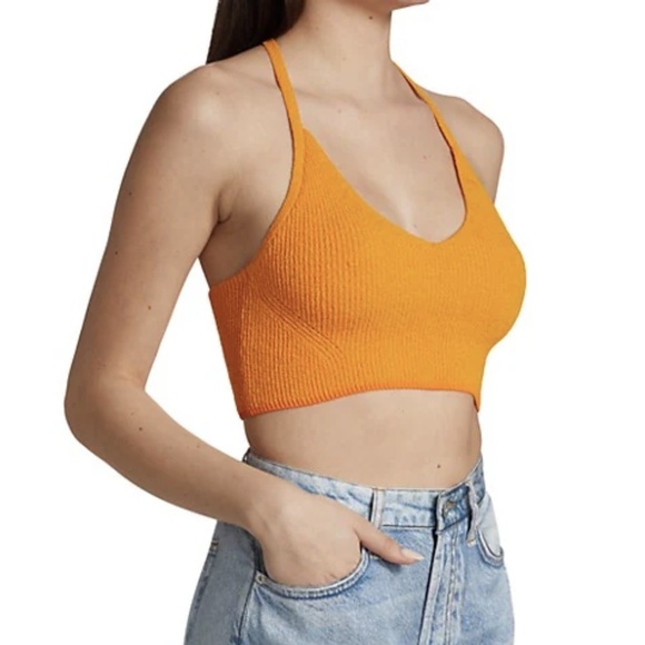 NWT rag & bone Soleil Stretch Ribbed Bra Top in Deep Yellow Sz. XL - Picture 4 of 7